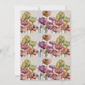 Invitation Purple Red Poppy Floral 60e anniversaire Invitatio (Dos)