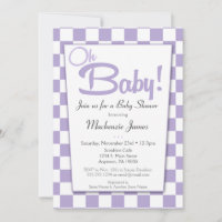 Purple Retro les années 50 Diner Baby shower Invit