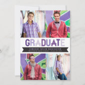 Invitation Purple Ribbon Graduate Photo Party (Devant)