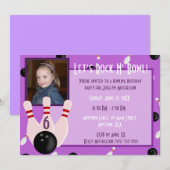 Invitation Purple Rock & Bowl Avec Photo Bowl Party (Devant / Derrière)