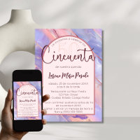 Purple Rose Agate Espagnol 50e anniversaire pour e