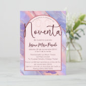 Invitation Purple Rose Agate Espagnol 90e anniversaire pour e (Debout devant)