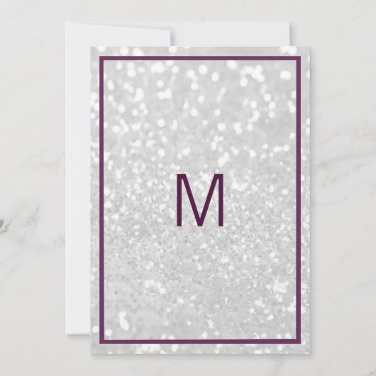 Invitation Purple rose blanc parties scintillant nebula fête (Dos)