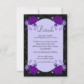 Invitation Purple Rose Floral Spiderweb Mariage de automne dé (Devant)