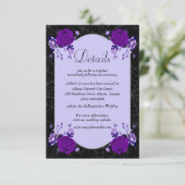 Invitation Purple Rose Floral Spiderweb Mariage de automne dé (Debout devant)