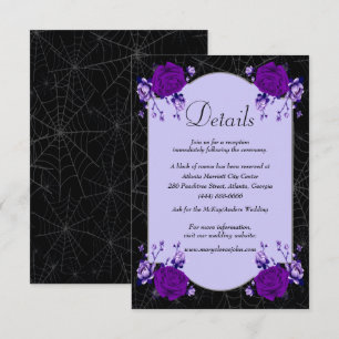 Invitation Purple Rose Floral Spiderweb Mariage de automne dé
