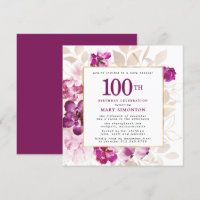 Purple Rose or Floral 100e anniversaire