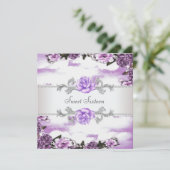 Invitation Purple Rose Purple Sweet 16 Party (Debout devant)