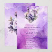 Invitation Purple Rose Rose Alcool Jardin d'engagement (Devant / Derrière)