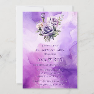 Invitation Purple Rose Rose Alcool Jardin d'engagement