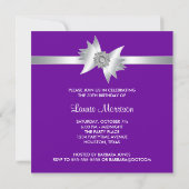 Invitation Purple Rose Womans 30e fête d'anniversaire (Dos)