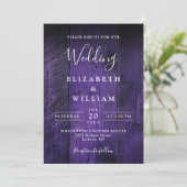 Invitation Purple Rustic Boho Grange Mariage photo (Debout devant)