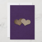 Invitation Purple Rustic Burlap Hearts Mason Jar Mariage (Dos)