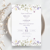 Invitation Purple Rustic Wildflowers wedding