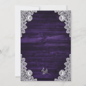 Invitation Purple Rustic Wood Fête des mariées de respiration (Dos)