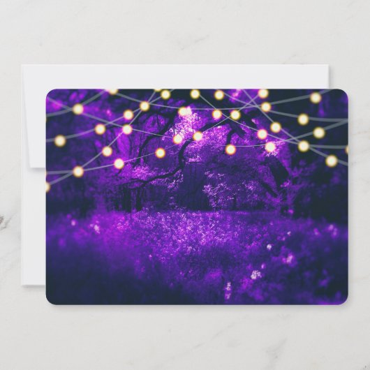 Invitation Purple Rustique Enchantée Lumières Forêt Douce 16 (Dos)