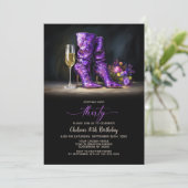 Invitation Purple Sequin Boots 30th Birthday Party (Debout devant)