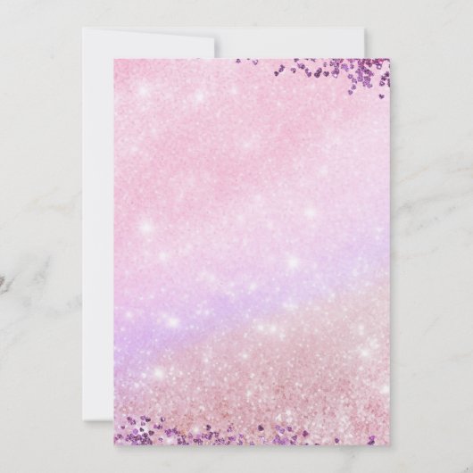 Invitation Purple Sequin Girl Gymnastic Birthday (Dos)