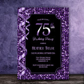 Invitation Purple Sequins 75e fête d'anniversaire