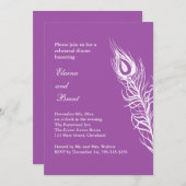 Invitation Purple Shake your Tail Feathes Reprendre Dîner de  (Devant / Derrière)