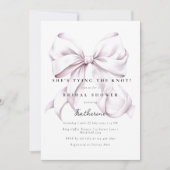 Invitation Purple She's Tying the Knot Bow Fête des mariées (Devant)