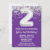 Invitation Purple Silver 2e fête d'anniversaire (Devant)