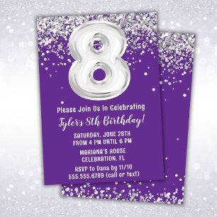 Invitation Purple Silver 8ème anniversaire