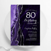Invitation Purple Silver Agate 80e anniversaire