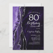 Invitation Purple Silver Agate 80e anniversaire (Devant)