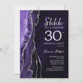 Invitation Purple Silver Agate Surprise 30e anniversaire (Devant)