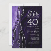 Invitation Purple Silver Agate Surprise 40e anniversaire (Devant)