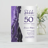 Invitation Purple Silver Agate Surprise 50e anniversaire (Debout devant)