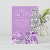 Invitation Purple & Silver Cinquante et fabuleux 50e annivers (Debout devant)