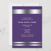 Invitation Purple & Silver Elegant Dinner Party Événement (Devant)