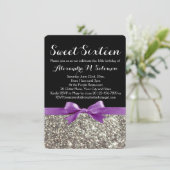 Invitation Purple Silver Parties scintillant Sweet 16 Party I (Debout devant)