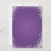 Invitation Purple & Silver Party Élégante étincelle d'anniver (Dos)