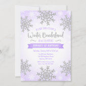Invitation Purple Silver Winter ONEderland 1er anniversaire (Devant)