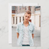 Invitation Purple Simple Moderne Brosse Script Grad Party (Dos)