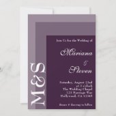 Invitation Purple Simple Moderne Chic Script Mariage Invitati (Devant)