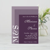 Invitation Purple Simple Moderne Chic Script Mariage Invitati (Debout devant)