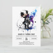 Invitation Purple Simple Ninja Boy Digital Anniversaire (Debout devant)