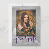 Invitation Purple Single Photo Script Graduation (Dos)
