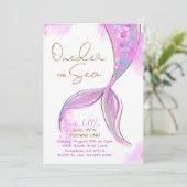 Invitation Purple Sirène 1er Anniversaire Fête ONE der The Se (Debout devant)