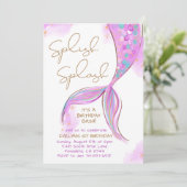 Invitation Purple Sirène Splish Splash Girl Anniversaire (Debout devant)