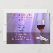 Invitation Purple Sophisticted Vin rouge anniversaire Invitat (Devant)