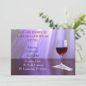 Invitation Purple Sophisticted Vin rouge anniversaire Invitat (Debout devant)