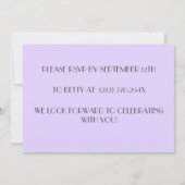 Invitation Purple Sophisticted Vin rouge anniversaire Invitat (Dos)