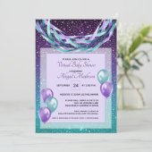 Invitation Purple Starry Night Baby shower virtuel par courri (Debout devant)