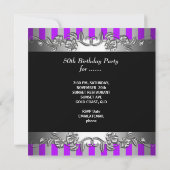 Invitation Purple Stripe 50 et fabuleuse fête du 50e annivers (Dos)