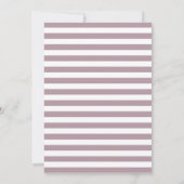 Invitation Purple Stripes Croix Religieuse Photo Baptême (Dos)